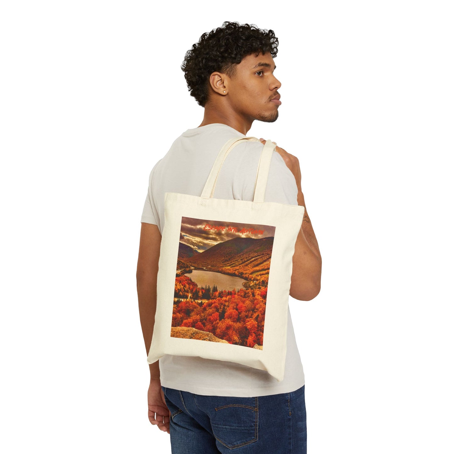 Escape into Autumn Cotton Canvas Tote Bag