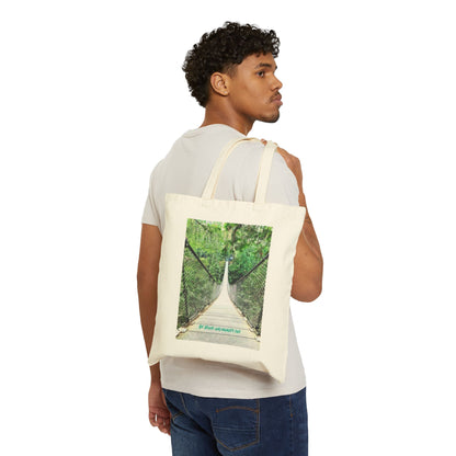 Be brave and wander far Cotton Canvas Tote Bag