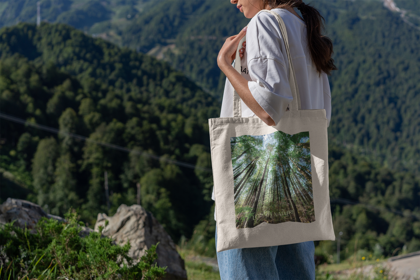 Lost in Nature Cotton Canvas Tote Bag