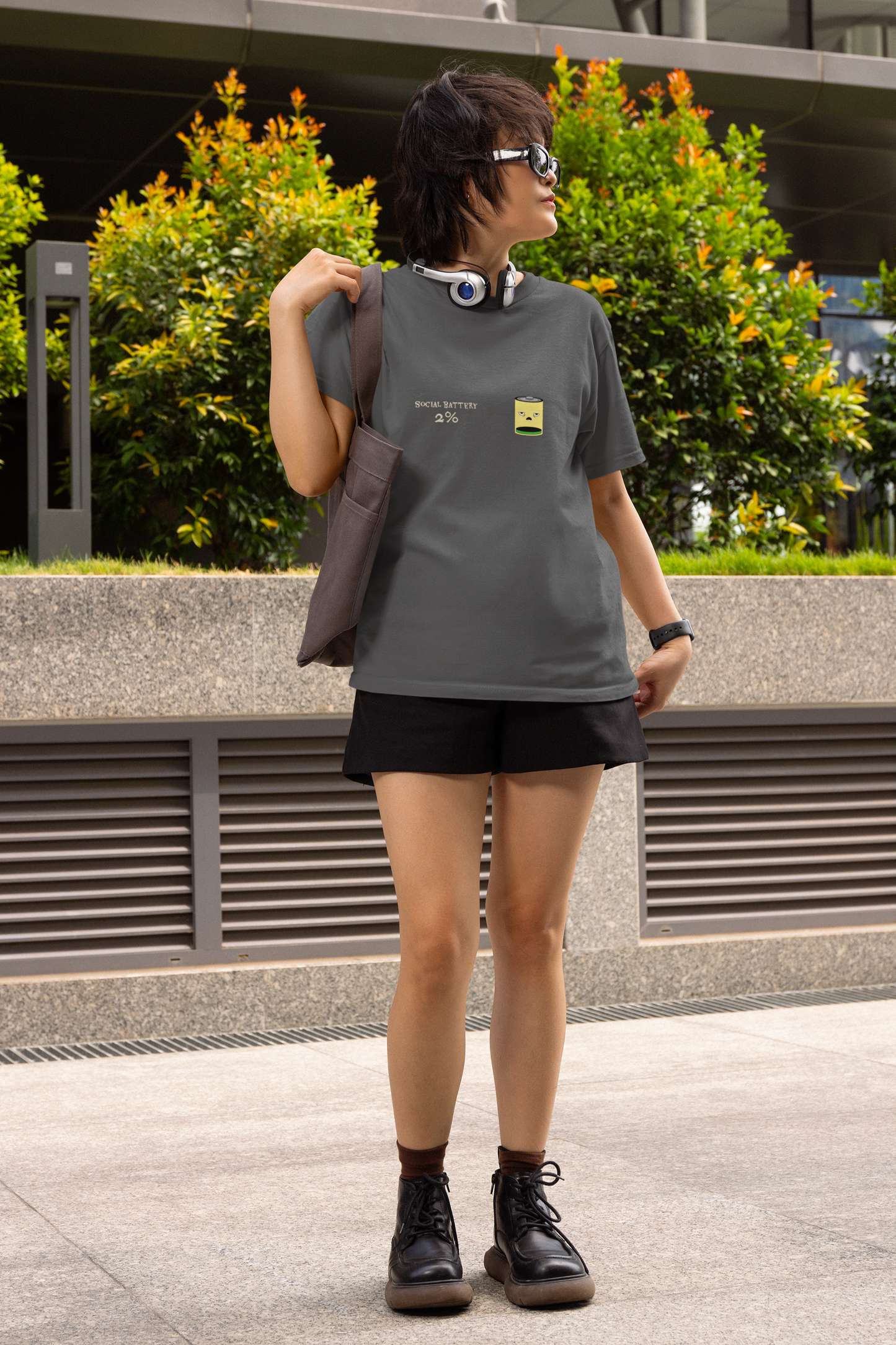 Social battery 2%...Unisex Jersey Short Sleeve Tee