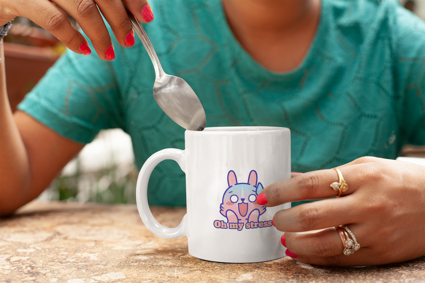Oh My Stress Cute Bunny Mug